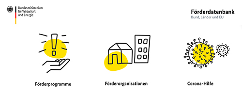 Screenshot der Website Förderdatenbank Bund, Länder und EU Screenshot der Website Förderdatenbank Bund, Länder und EU