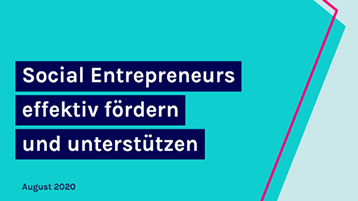 Schriftzug "Social Entrepreneurs effektiv fördern und unterstützen".