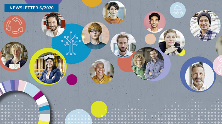 Collage von Gesichtern - Key Visual der Gründerwoche Deutschland 2020.