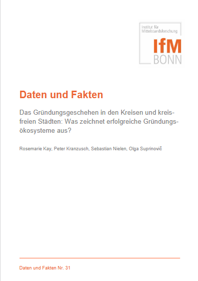 Titel Das Gründungsgeschehen in den Kreisen und kreisfreien Städten: Was zeichnet erfolgreiche Gründungsökosysteme aus? Titel Das Gründungsgeschehen in den Kreisen und kreisfreien Städten: Was zeichnet erfolgreiche Gründungsökosysteme aus?