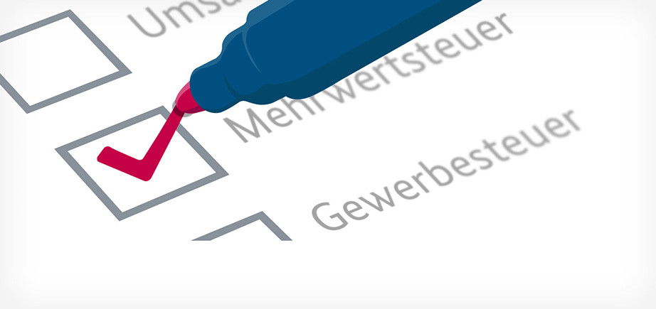 Stift hakt den Punkt Mehrwertssteuer an